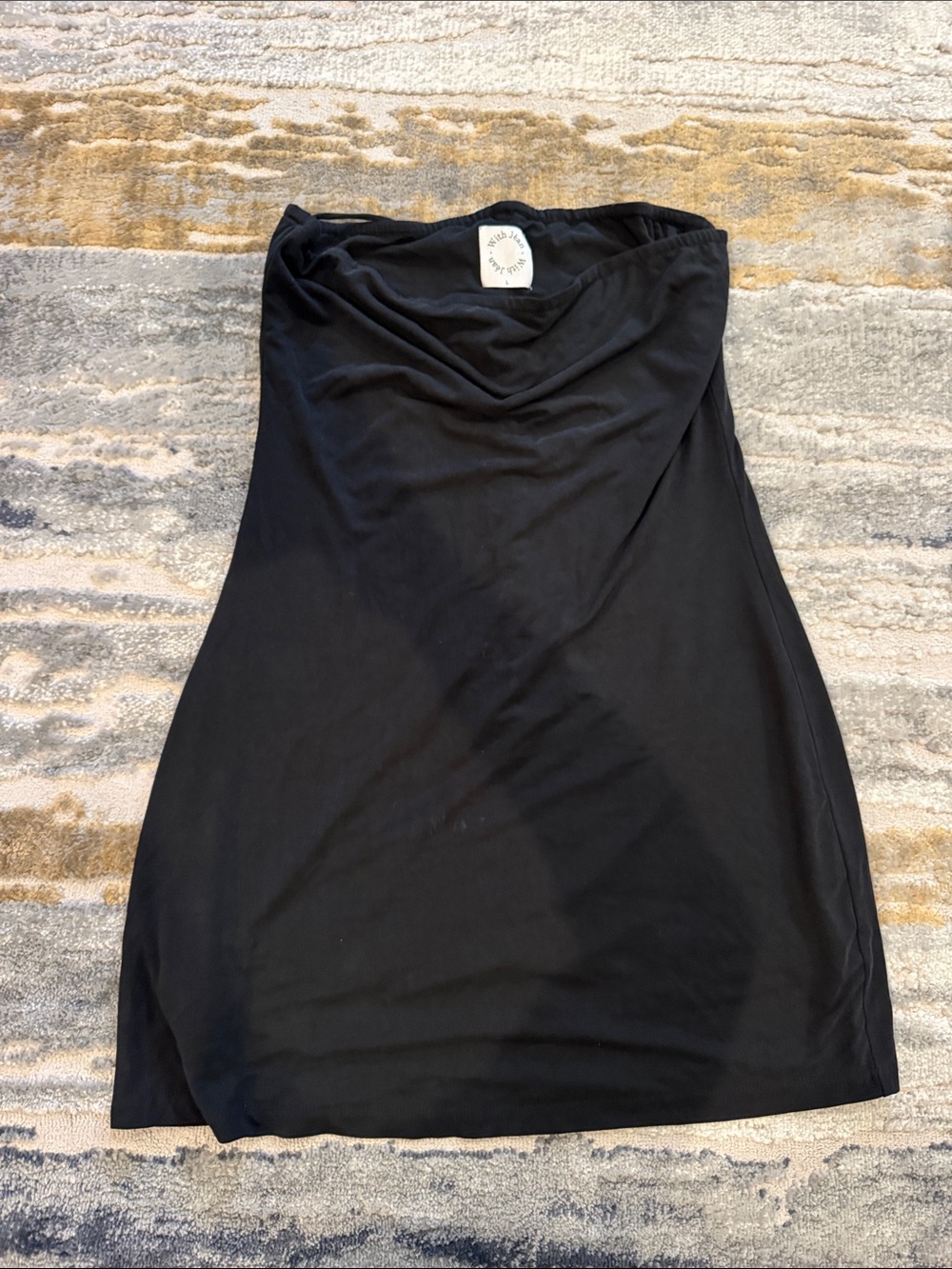 With Jean Black Strapless Tie-Top Dress